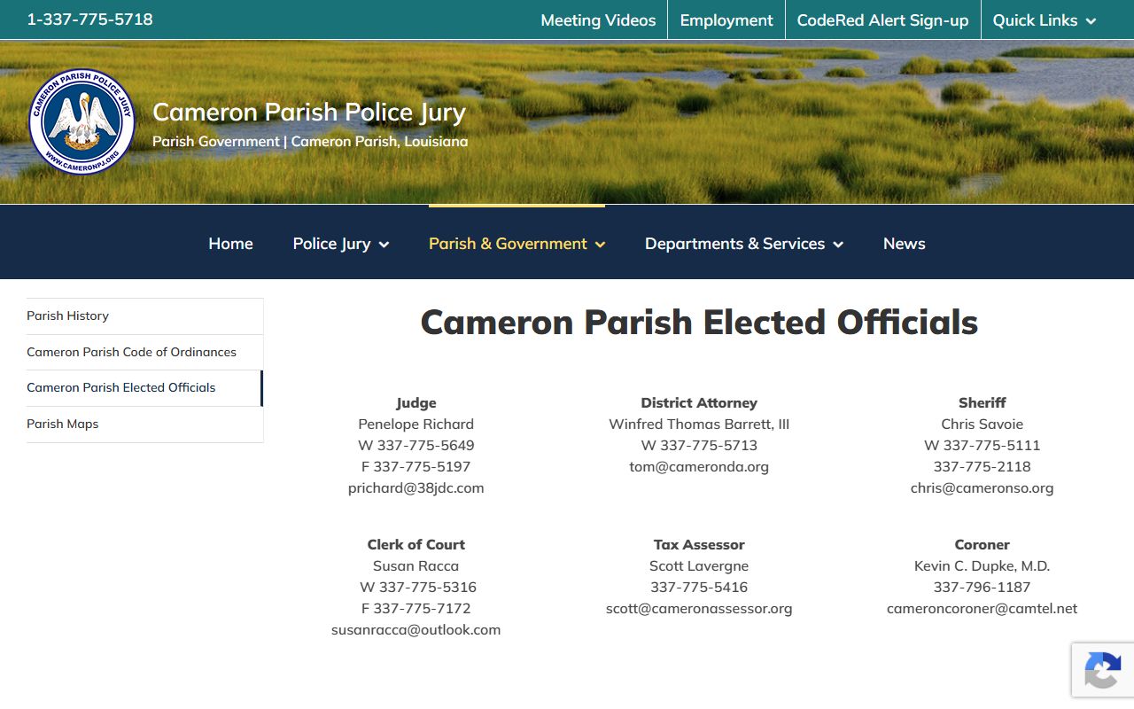 Cameron Parish Clerk of Court elected officials source