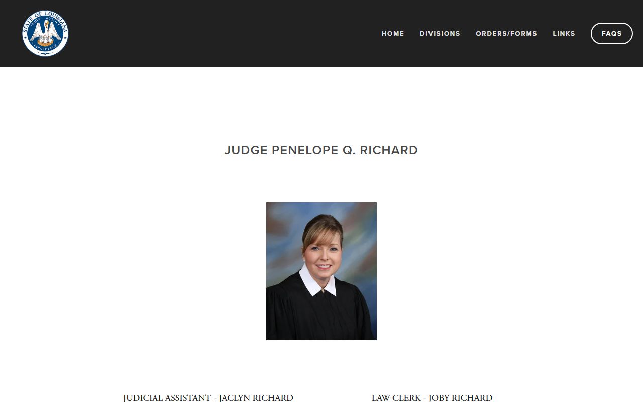 Cameron Parish court dockets judge office contact page