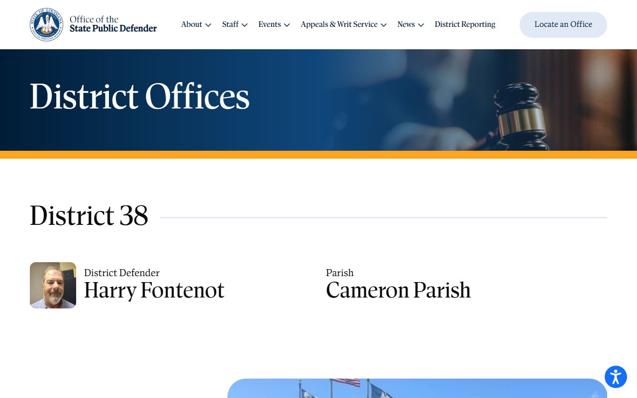 Cameron Parish criminal court records public defender source