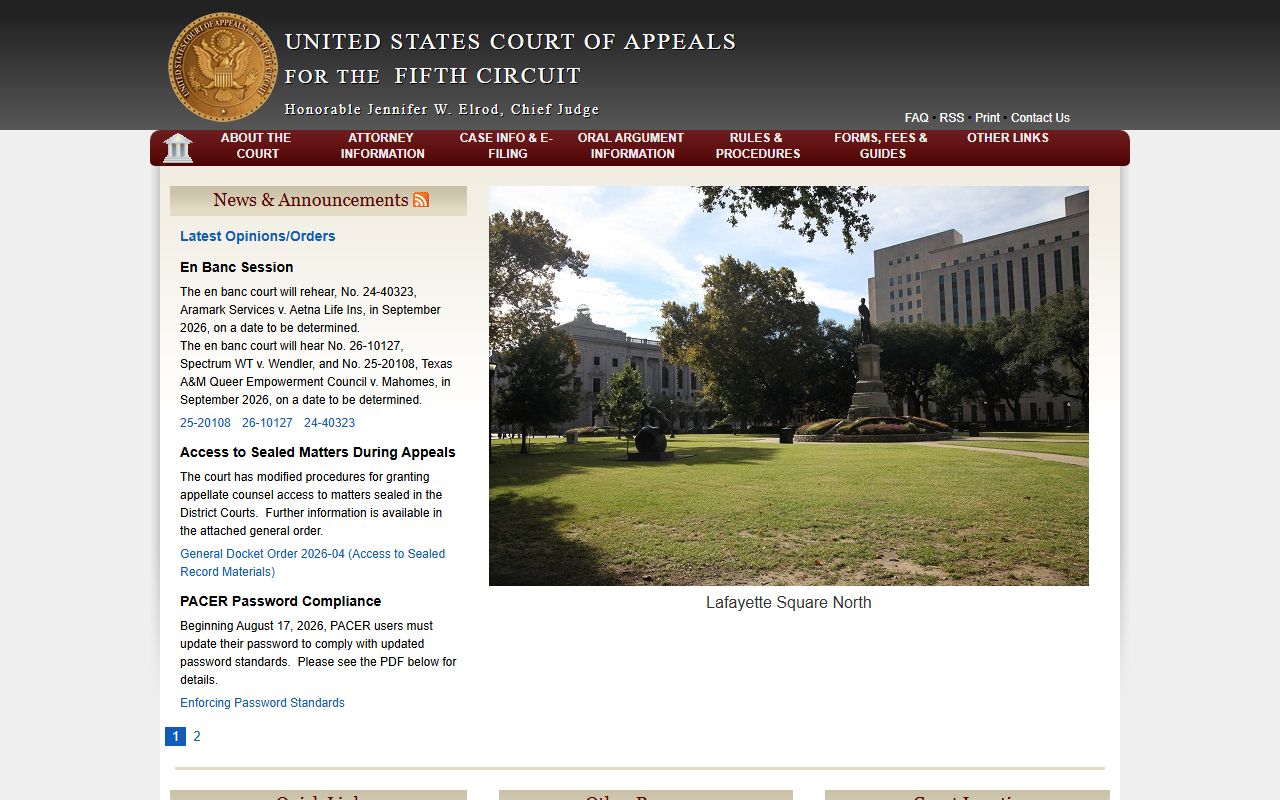 Cameron Parish District Court federal Fifth Circuit appeals context