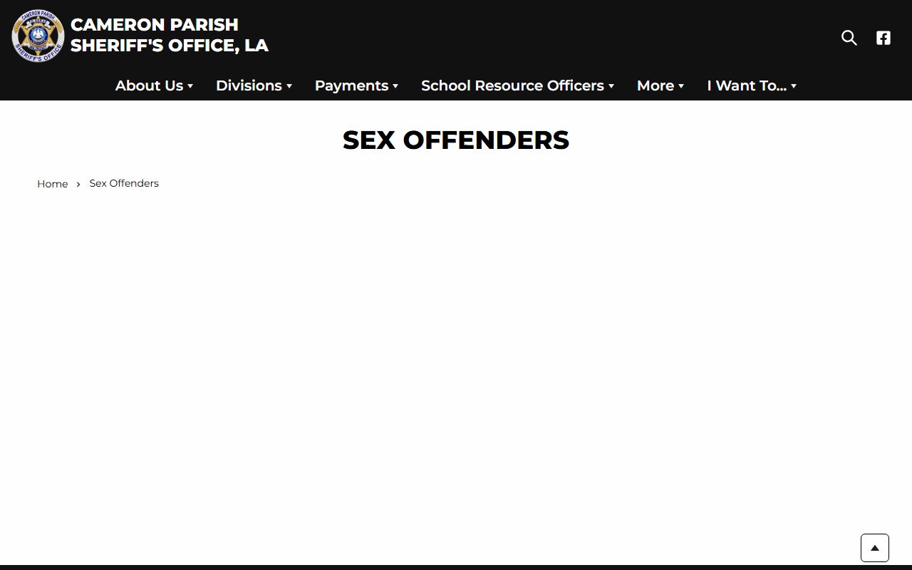 Cameron Parish warrant records sheriff sex offender feature source